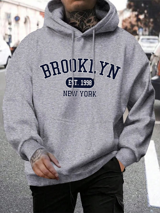 Brooklyn Est 1998 New York Printing Men Hoodies Harajuku Crewneck Hoodie Fashion Oversize Hoody Autumn Comfortable Tracksuit